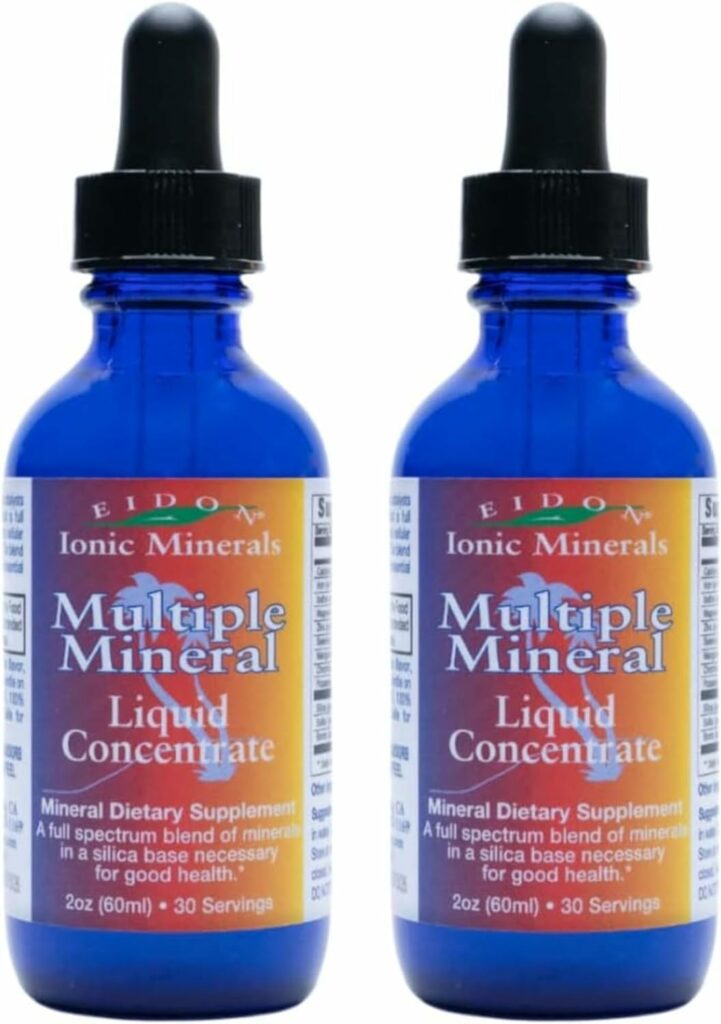 Eidon Multiple Minerals Supplement - Minerals for Water, Liquid Vitamins, All-Natural, Bioavailable, Ionic, Vegan, Gluten-Free, No Additives or Preservatives - 2 Oz Bottle (Pack of 2)