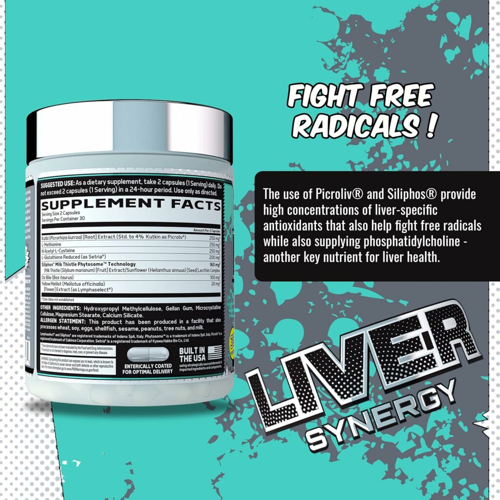 Glaxon Liver Synergy - Comprehensive Liver Support Supplement with Milk Thistle Extract, Adaptogenic Herbs, L-Glutathione, NAC, and Potent Antioxidants - Nourish and Protect Your Liver - 30 Servings