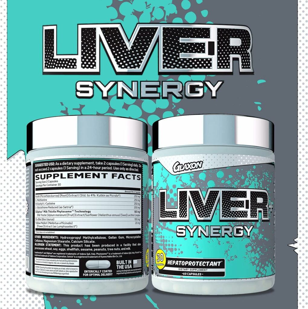 Glaxon Liver Synergy - Comprehensive Liver Support Supplement with Milk Thistle Extract, Adaptogenic Herbs, L-Glutathione, NAC, and Potent Antioxidants - Nourish and Protect Your Liver - 30 Servings