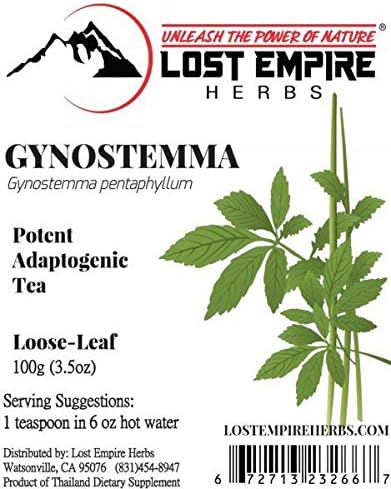 Gynostemma pentaphyllum (Jiaogulan) Tea || PremiumGrade Loose Leaf ~ 100g || Wild-Farmed Organically and 3rd Party Tested for Purity || Potent Adaptogen, Antioxidant, Immunity Enhancer