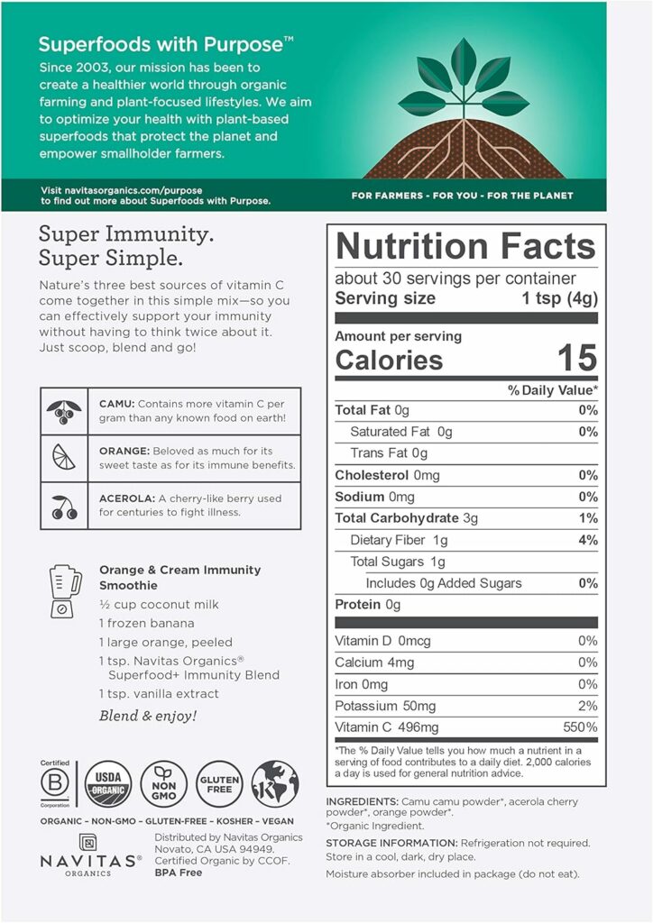 Navitas Organics Superfood+ Adaptogen Blend for Stress Support (Maca + Reishi + Ashwagandha), 6.3oz Bag, 30 Servings — Organic, Non-GMO, Vegan, Gluten-Free, Keto  Paleo.