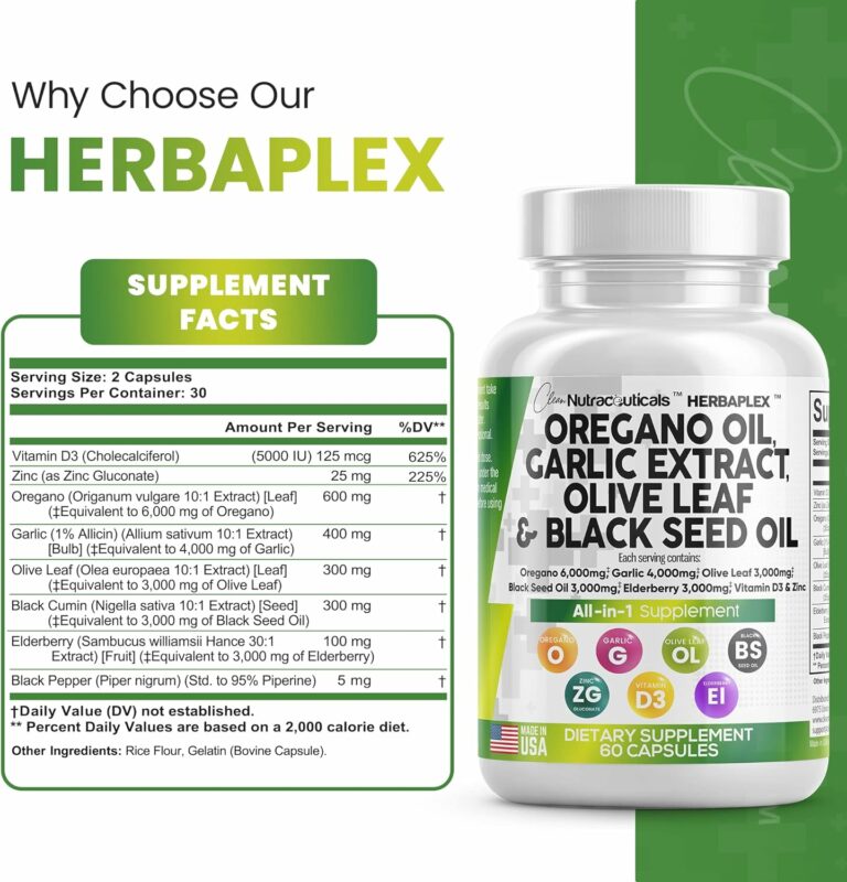 Oregano Oil 6000mg Garlic Extract 4000mg Olive Leaf 3000mg Black Seed Oil 3000mg Review