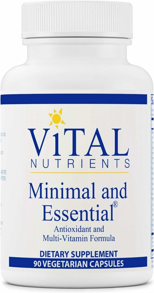 Vital Nutrients Minimal and Essential Multivitamin | Vegan One per Day Multi-Vitamin, Mineral and Antioxidant Supplement* | Gluten, Dairy and Soy Free | Non-GMO | 90 Capsules