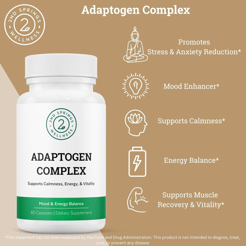 2nd Springs Womens Daily 7 Essentials  Adaptogen Complex Bundle - Complete Multivitamin Pack with Stress Adaptation Support for Womens Optimal Health