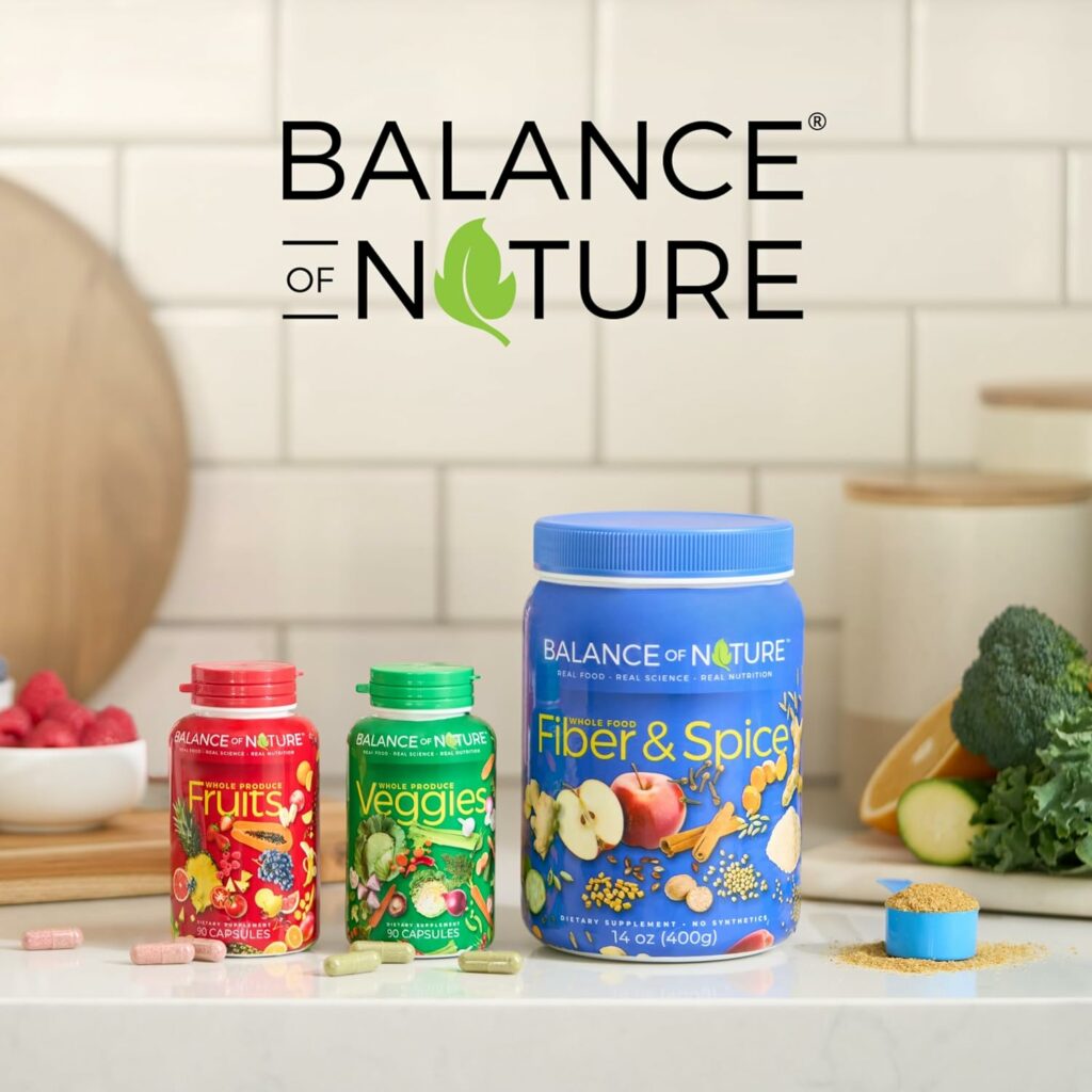 Balance of Nature Fruits and Veggies - Whole Food Supplement with Superfood for Women, Men, and Kids - 90 Fruit Capsules, 90 Veggie Capsules