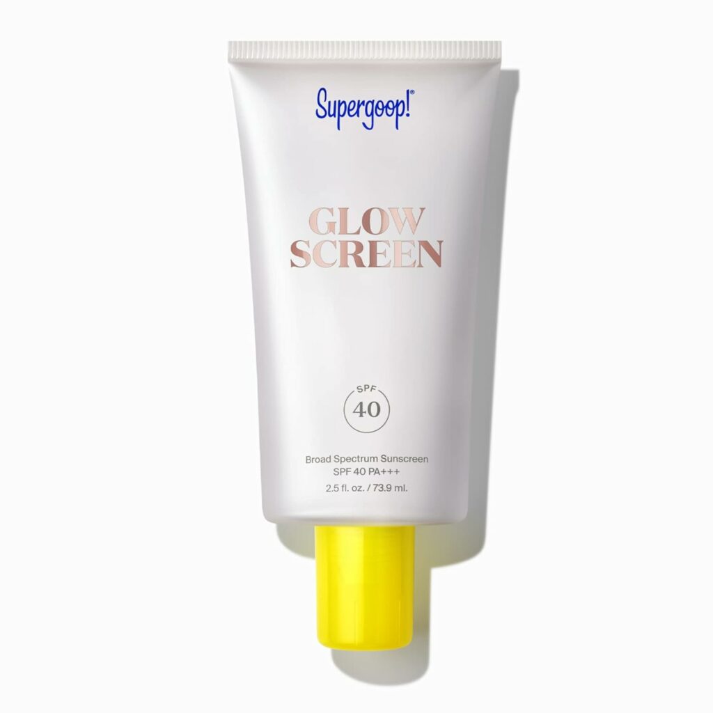 Supergoop! Glowscreen (SPF 40) - 2.5 fl oz - Glowy Primer + Broad Spectrum Sunscreen - Adds Instant Glow - Helps Filter Blue Light - Boosts Hydration with Hyaluronic Acid, Vitamin B5  Niacinamide