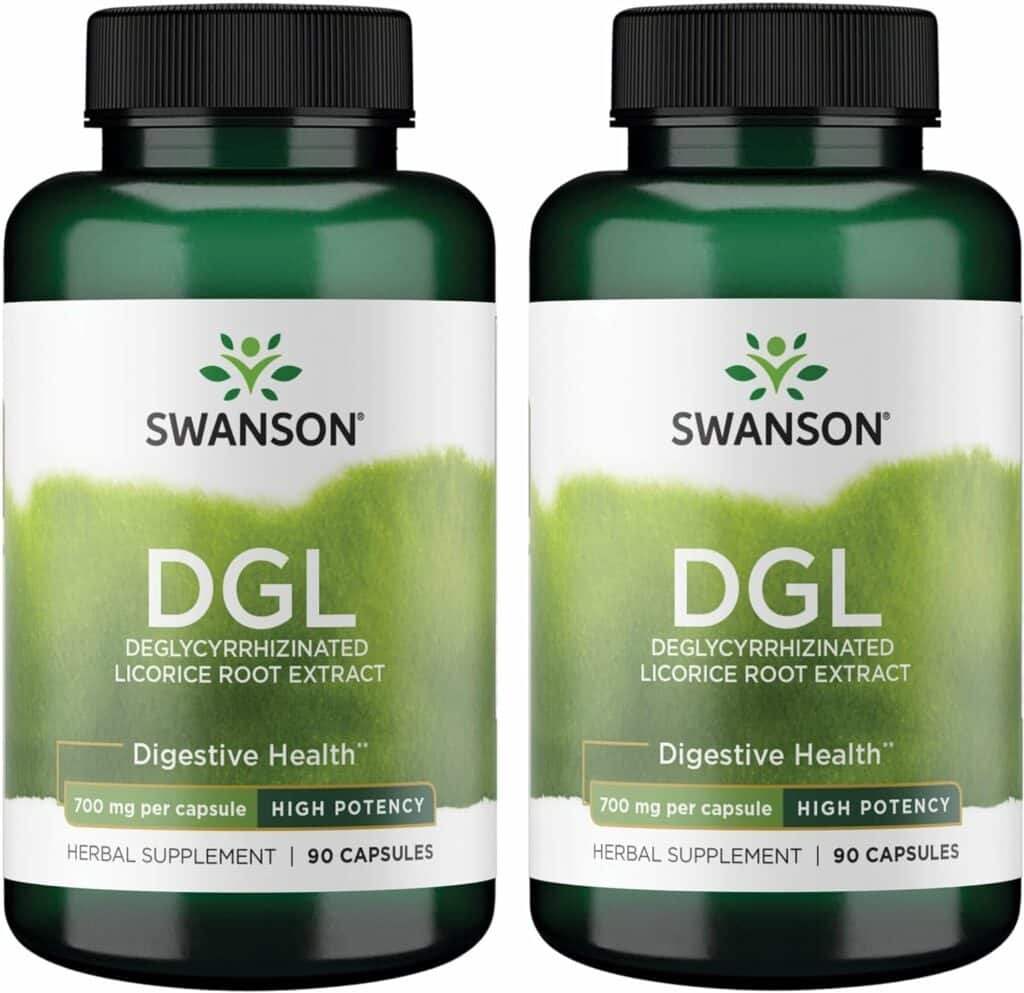 Swanson High Potency DGL (Licorice) - Herbal Supplement Promoting Digestive Health  GI Tract Support - Natural Stomach Soother Made with Licorice Root Extract - (90 Capsules, 750mg Each)