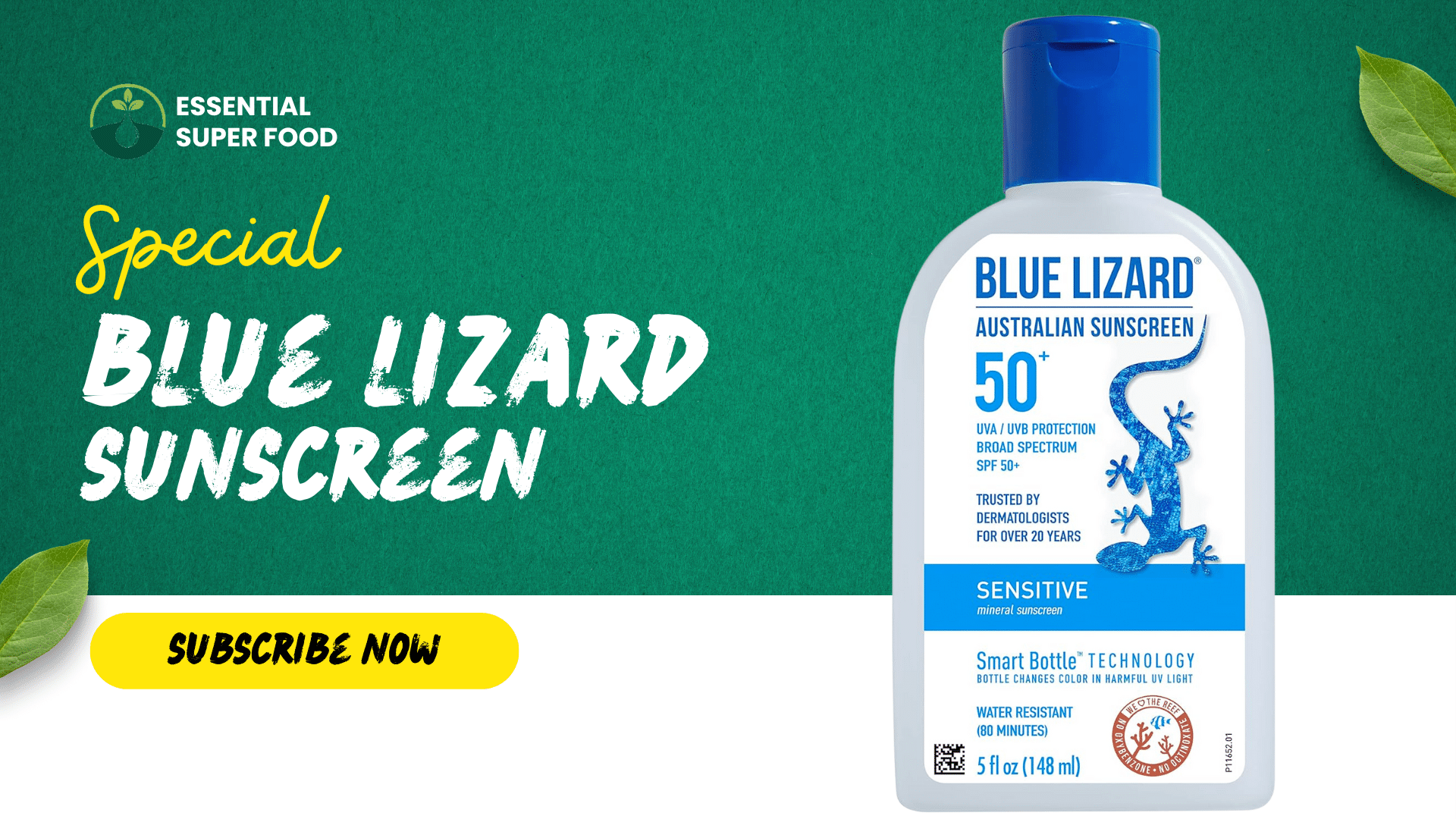 A bottle of Blue Lizard Sunscreen