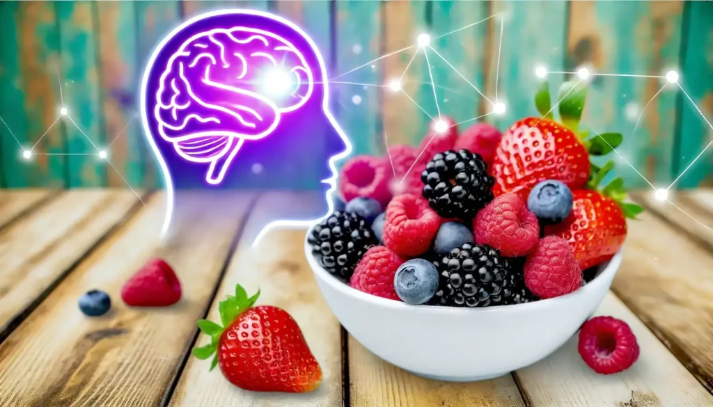 Strawberries, blackberries, and raspberries loaded with antioxidants for brain protection.